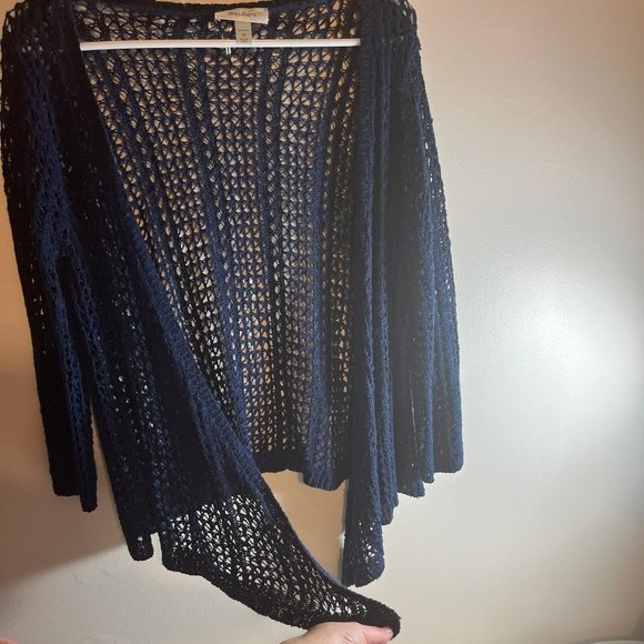 Dress Barn Navy Crochet Knit Sweater - Picture 4 of 5